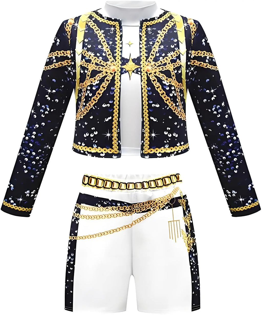 Kids KPop Rumi Mira Zoey Singing Suit Demon Hunters Uniform Girls Halloween Carnival Role Play Singer Cosplay Costume