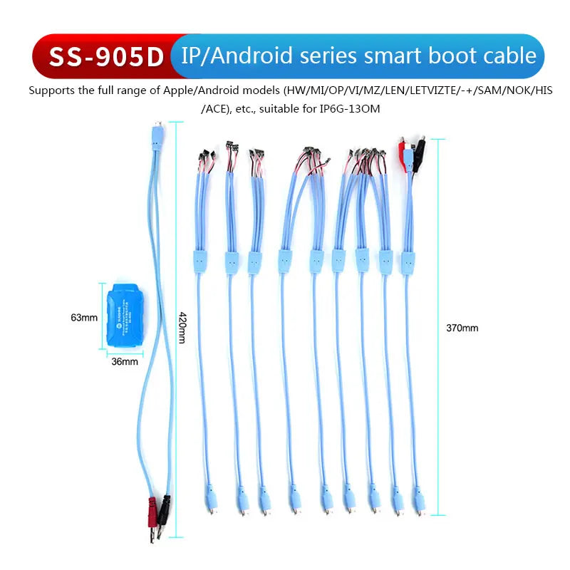 SUNSHINE iBoot-D 8V High-Voltage Power-On Cable Digital Display Type-C Output Dual-Battery Support for iPhone 6S-15PM & Android