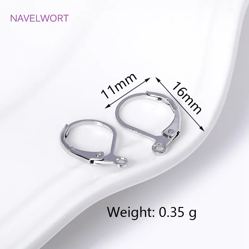 Fashion French Earring Lever-Back Earwires 18K Gold Plated Earring Hooks With Closed Ring For DIY Earring Making Accessories