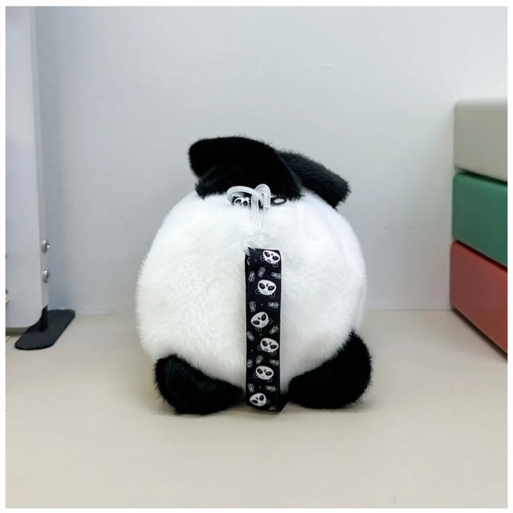 New Cute Panda Storage Bag Plush Soft Cartoon Animal Bucket Bag Large Capacity Korean Style Shoulder Bag for Children