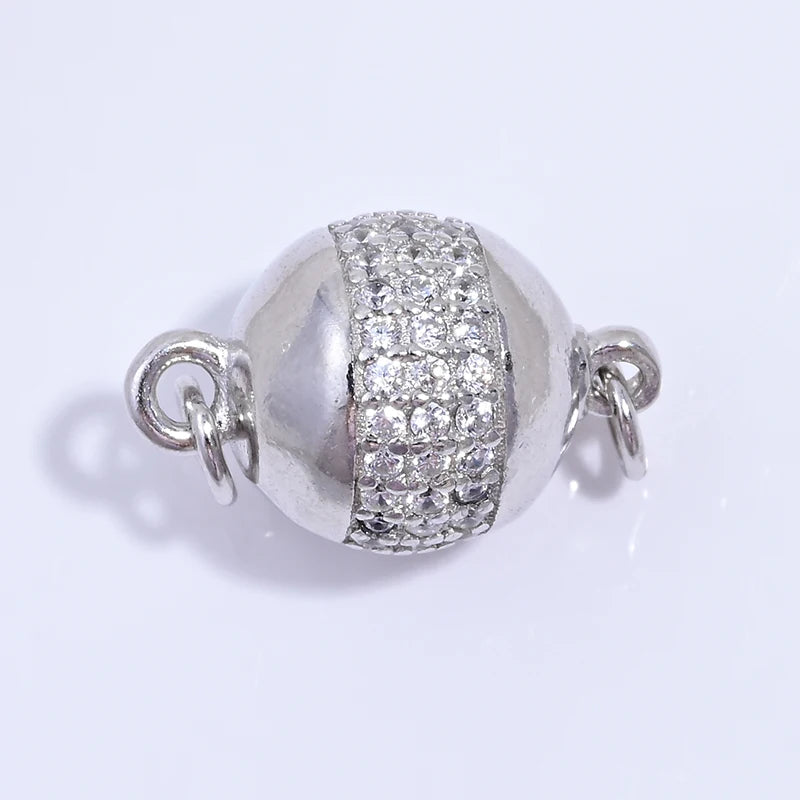 S925 Sterling Silver Pearl Necklace Buckle Head Round Ball Bracelet Buckle Connection Buckle Stick Buckle DIY Accessories SK111