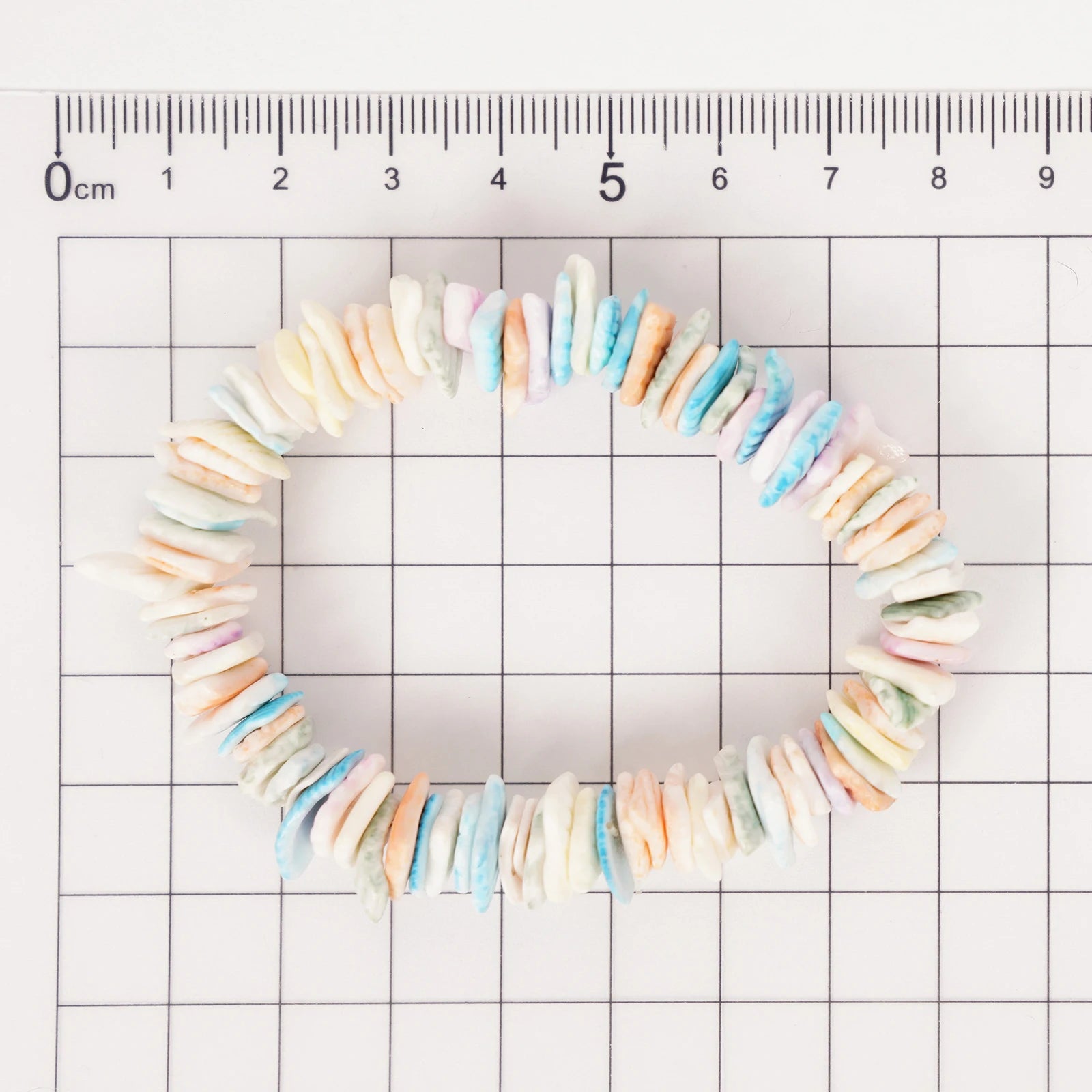 Hand Beaded Colored Elastic Shell Bracelet  (5-024)