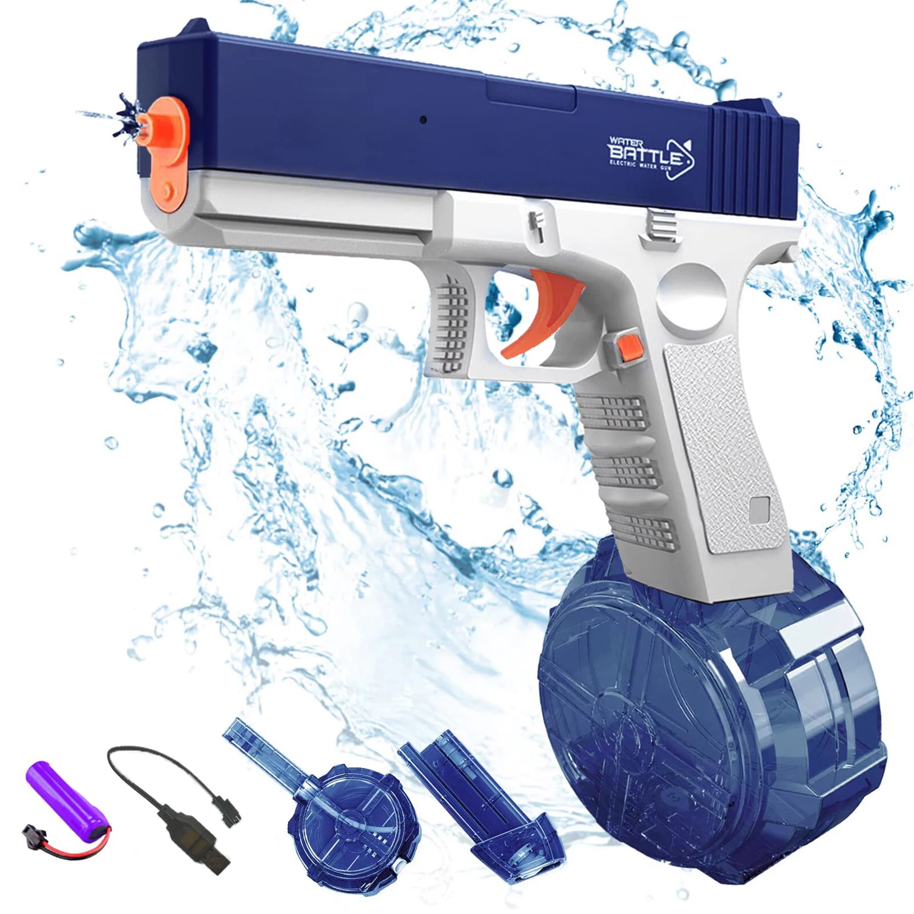 New Water Gun Electric Pistol Shooting Toy Full Automatic Outdoor Beach Gun Summer Water Beach Toy Play The Drum Magazine