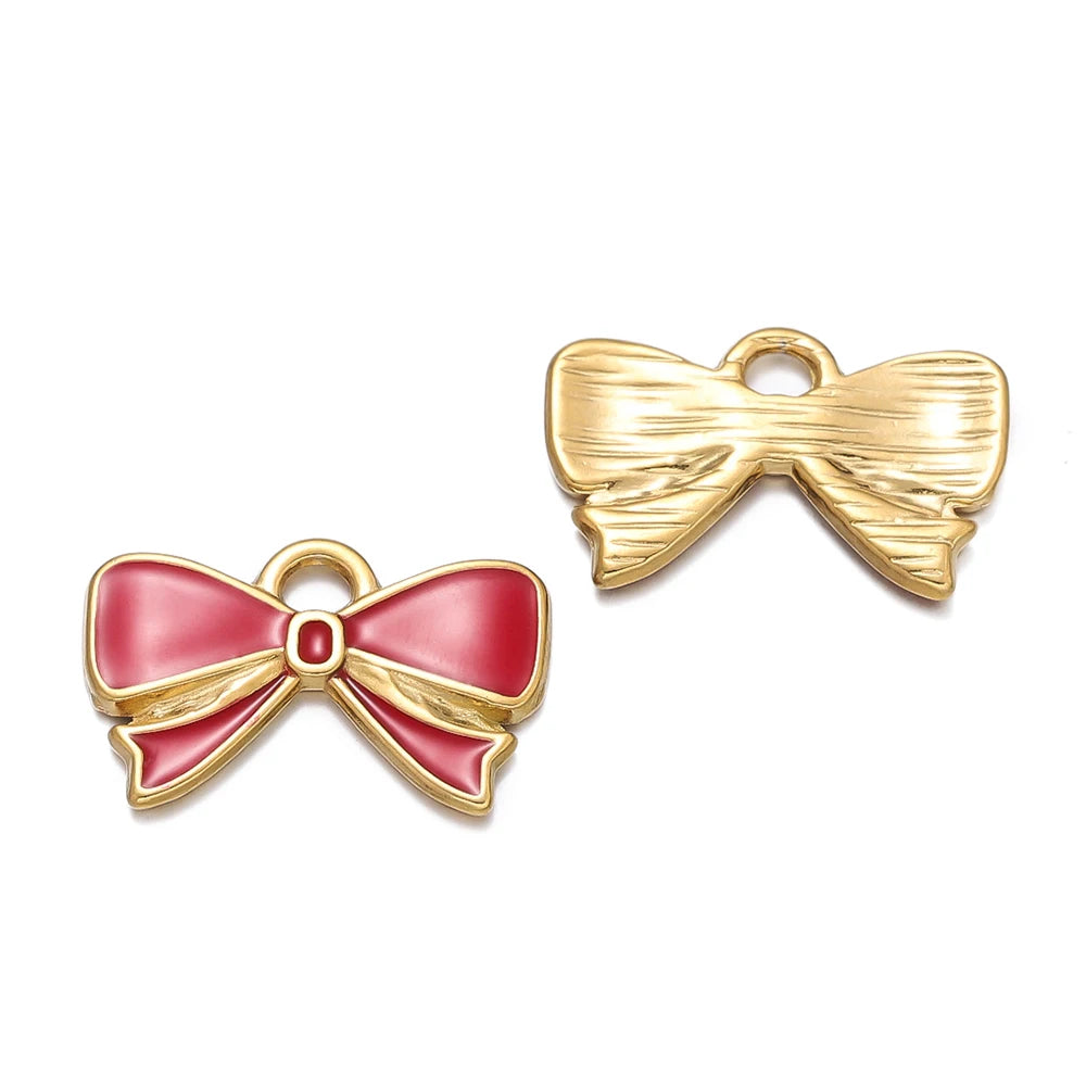 2Pcs/Pack Stainless Steel 5 Styles Butterfly Shape Pendants for Handmade DIY Women Man Hoop Earring Jewelry Making Supplies