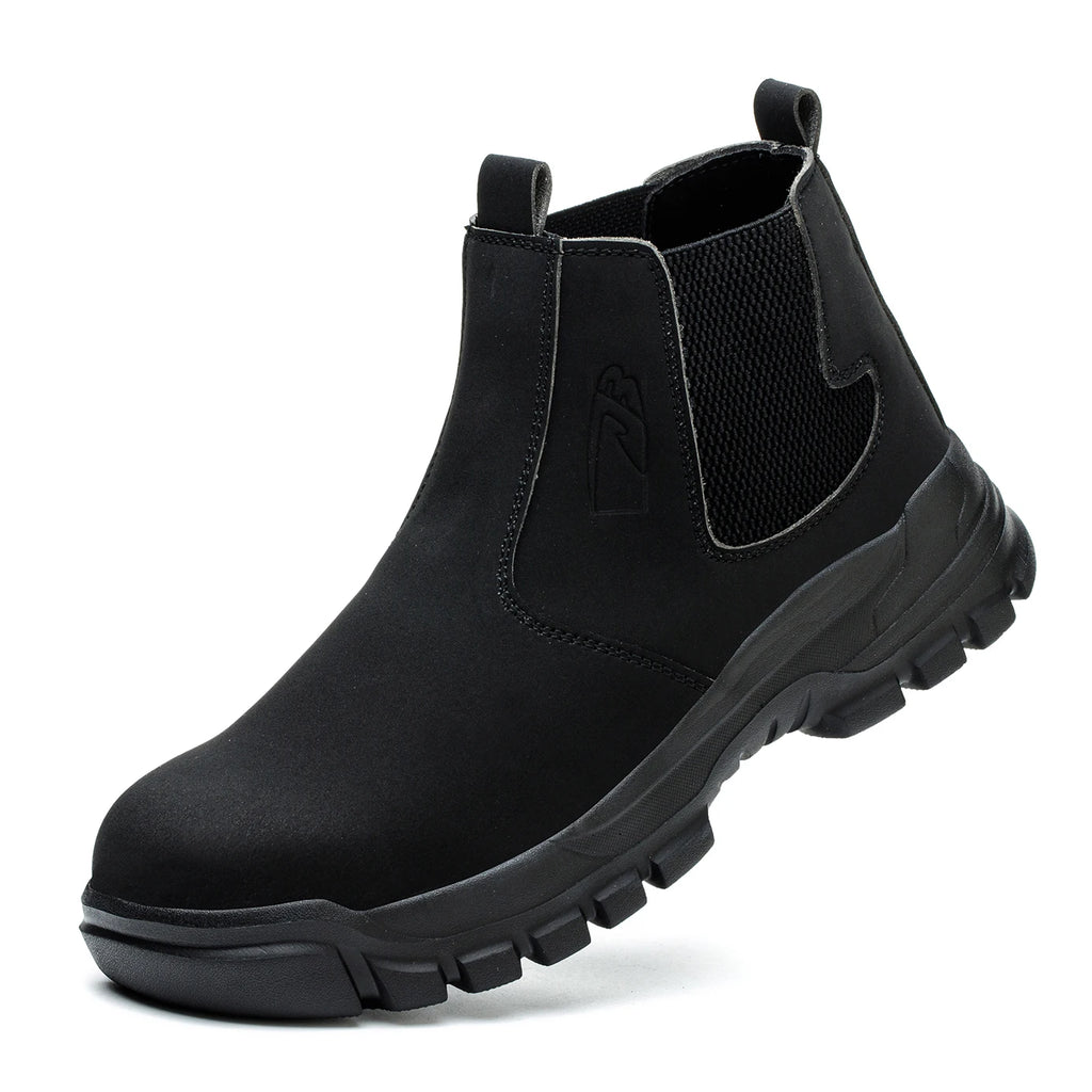 Waterproof Safety Boots Men Indestructible Steel Toe Work Boots Anti-smash Stab-resistant Safety Shoes Biker Botas Para Hombre