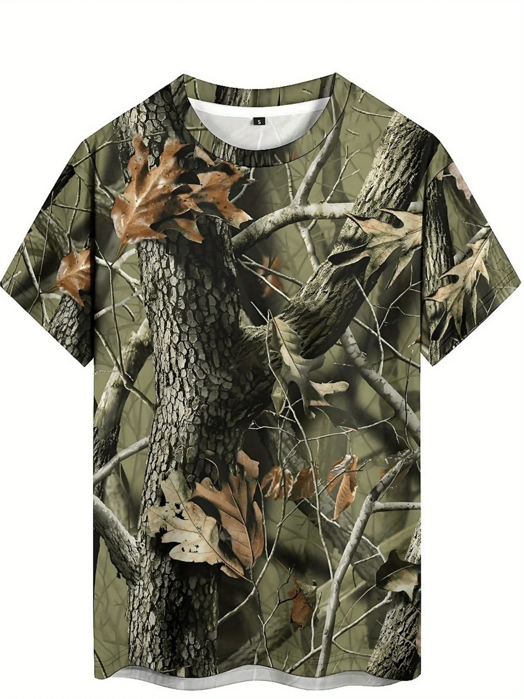 Men'S Camo 3D Geometric Abstract Print T-Shirt - Short Sleeve, Crew Neck, Stretchy Fabric, Perfect for Summer Outdoor Adventures