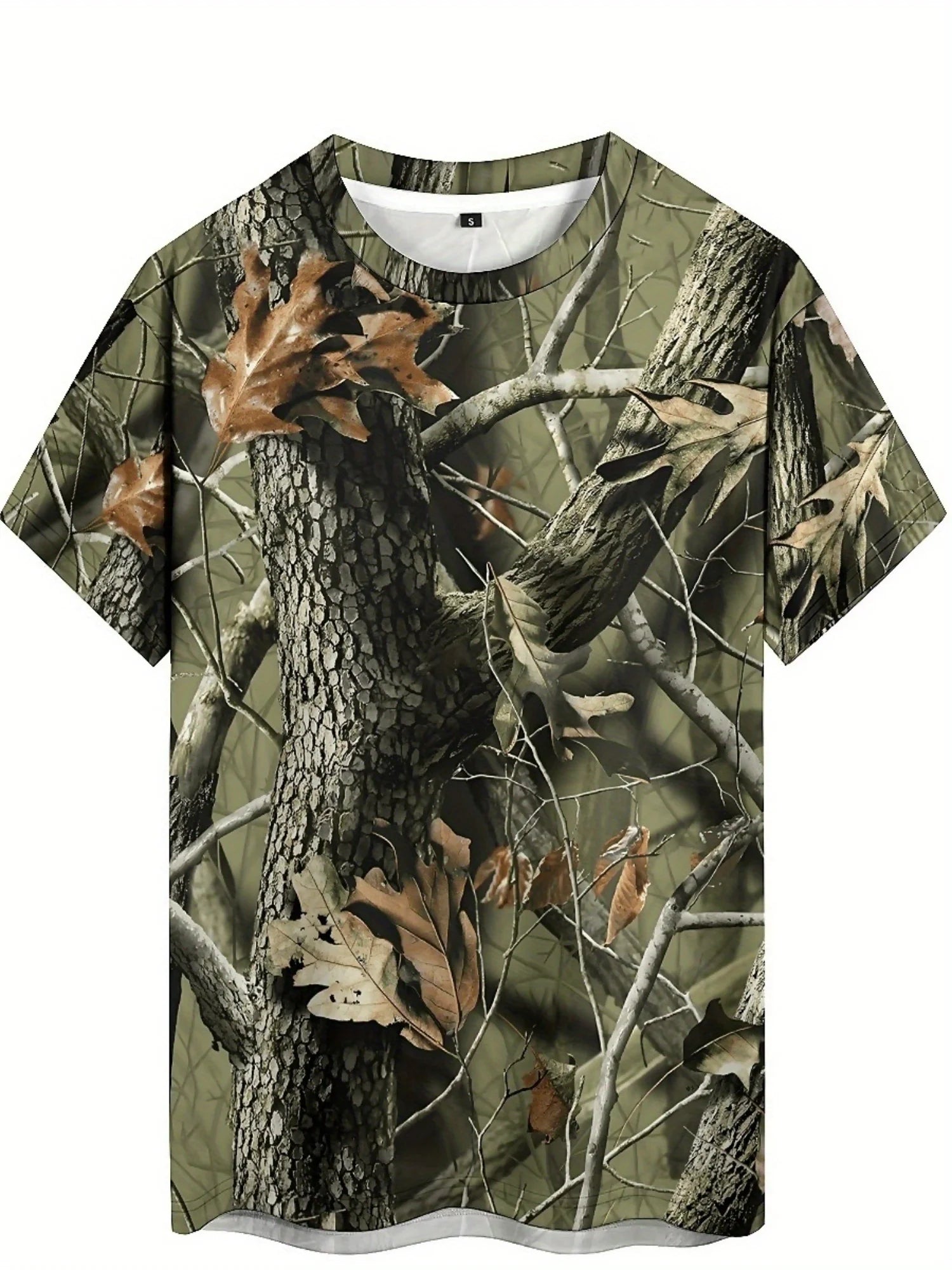 Men'S Camo 3D Geometric Abstract Print T-Shirt - Short Sleeve, Crew Neck, Stretchy Fabric, Perfect for Summer Outdoor Adventures