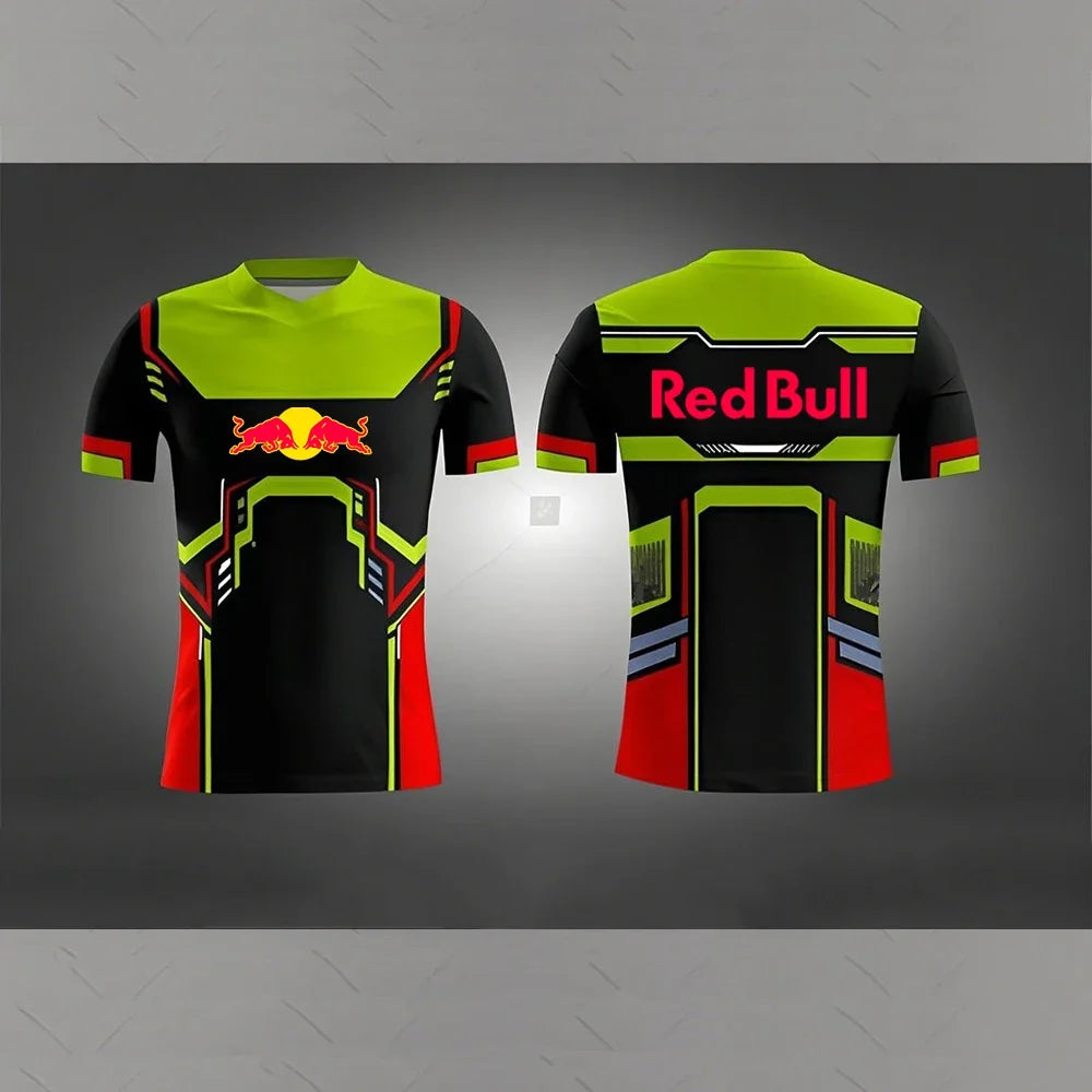 Mens Red Bull T Shirt Oversize 3D Printed Short Sleeve Tee Motorcycle Racing Offroad Clothing Summer Top