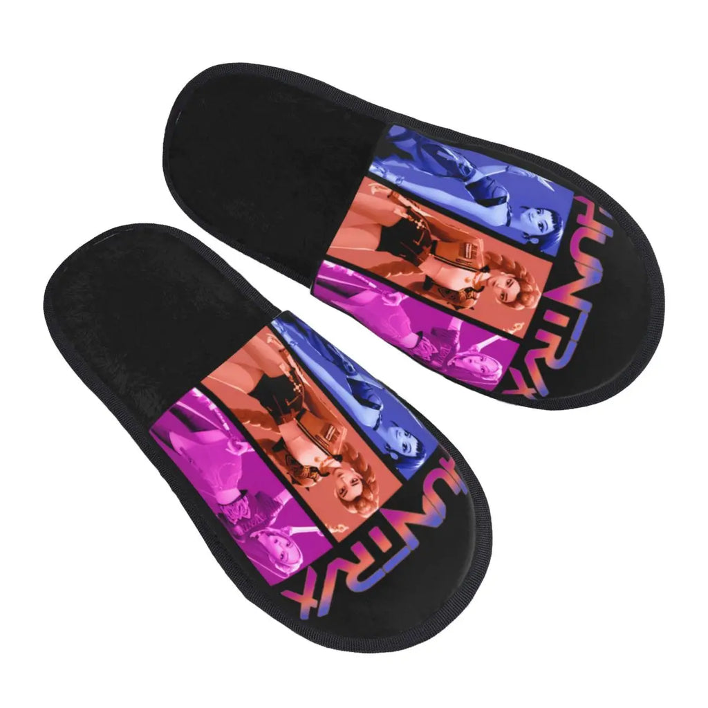 Kpop Demon Hunters Huntrix Zoey Girls Cozy Scuff Memory Foam Slippers Women Bedroom House Shoes