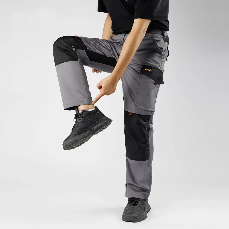 Summer Autumn Workwear Pants,Men Cargo Pants With External Tool Pockets, Plus Size Outdoor Trousers