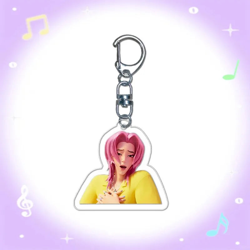 New Kpop Demon Hunters Huntrix Saja Boys Mystery Keychains Accessories Rumi Zoey Jinu Mira Key Ring Acrylic Keyrings Fans Gifts