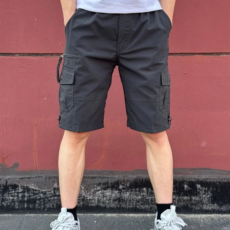 Short Pants for Men with Zipper Cotton Solid Pockets Mens Cargo Shorts Designer Casual Nylon Harajuku Loose Beautiful Popular