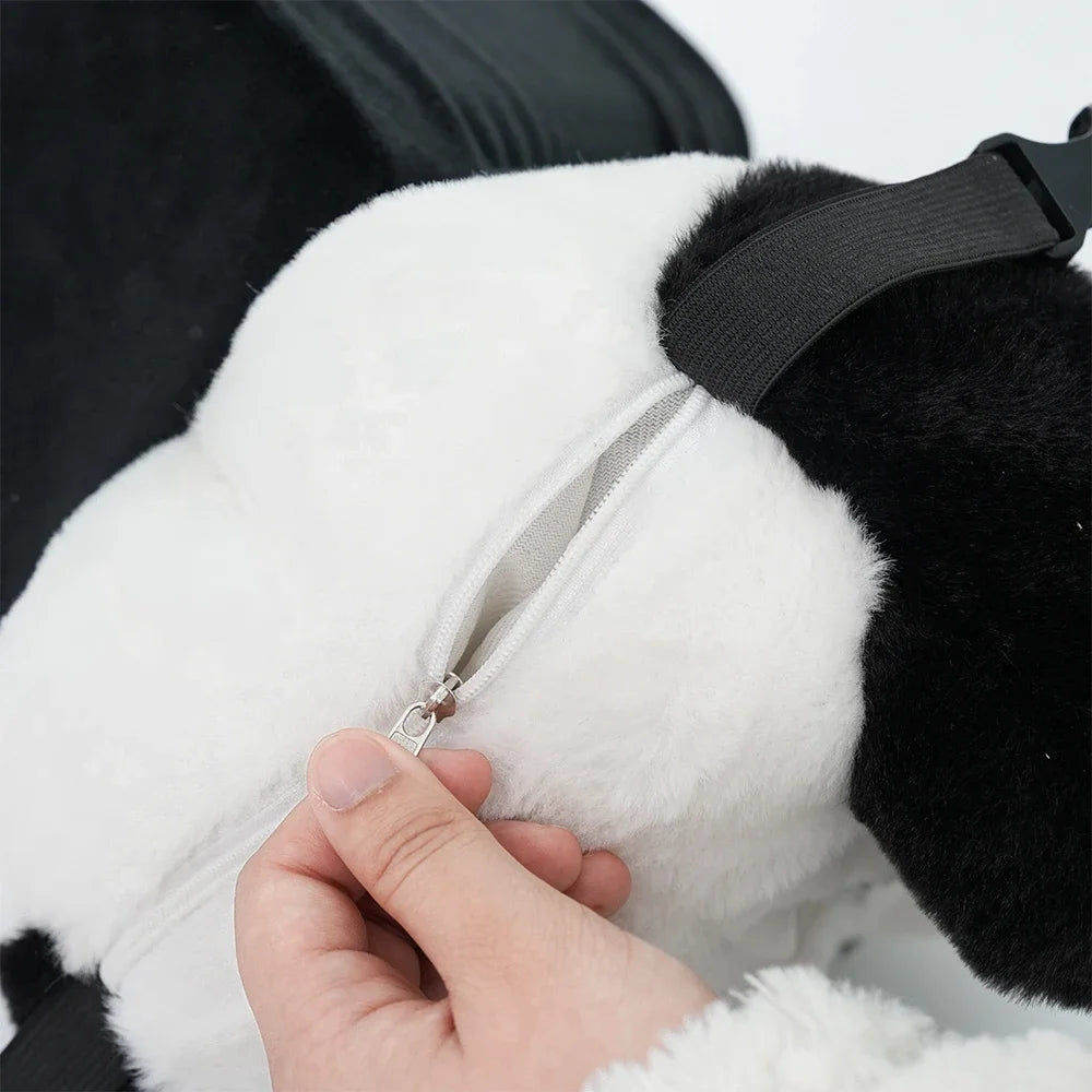 Cute Panda 2-in-1 Storage Tissue Box Car Accessories Kawaii Auto Interior Creative Armrests Drink Bottle Cup Holder Garbage Can