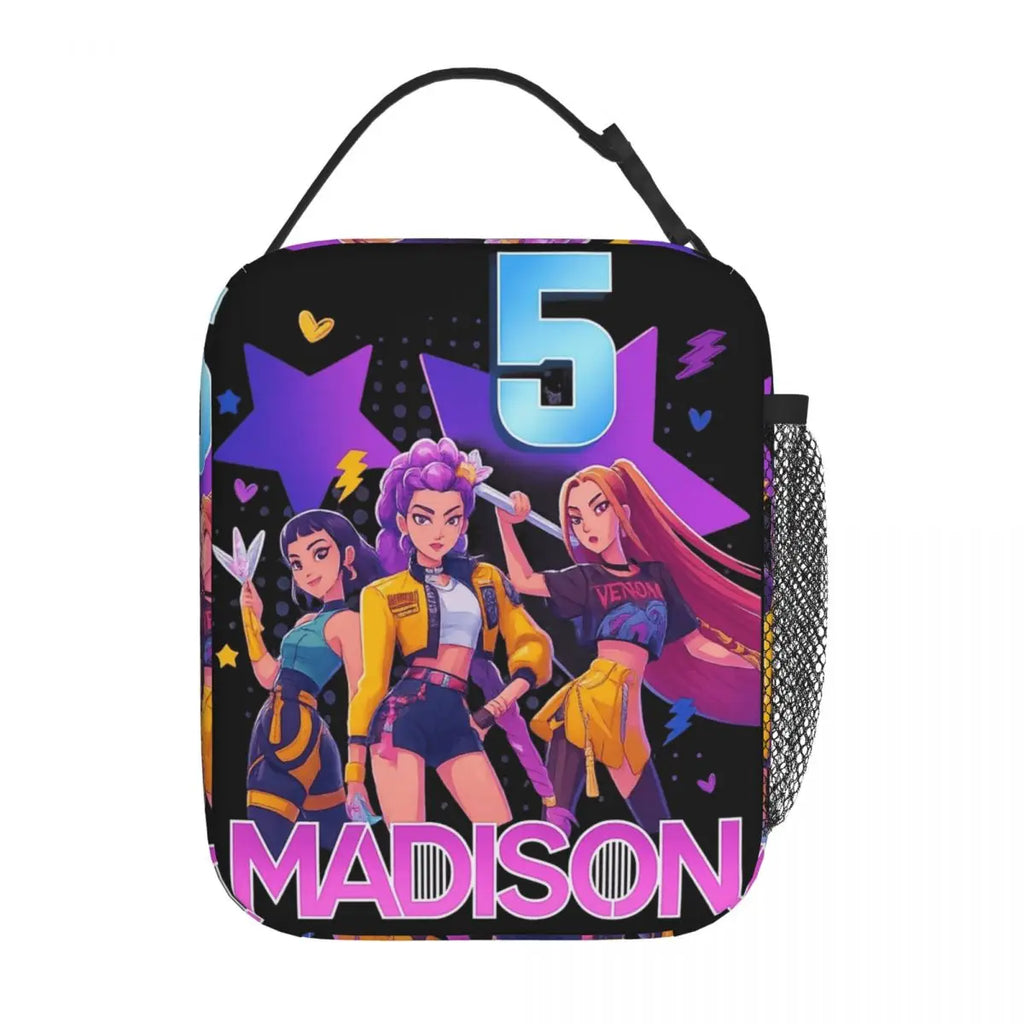 Huntrix Girls Cup Noodles Kpop Demon Hunters Lunch Bag Portable Lunch Box Men Office Print Cooler Bag Leisure Oxford Lunch Bags