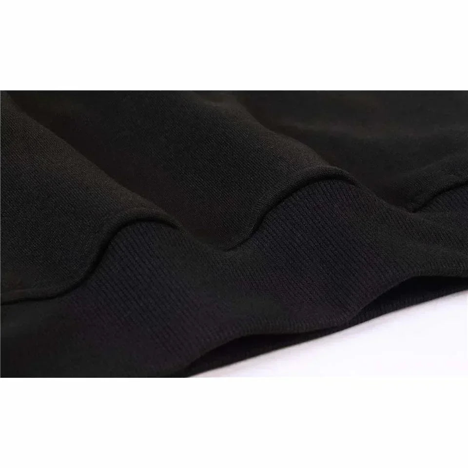 The 2025 new men's and women's fashion loose 330G heavy duty hooded sweatshirt is printed with simple and elegant totems