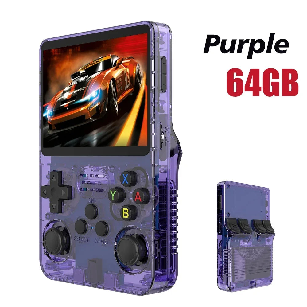 128G R36S Retro Handheld Video Game Console Linux System 3.5 Inch IPS Screen R35s Pro Portable Pocket Video Player 64GB Games