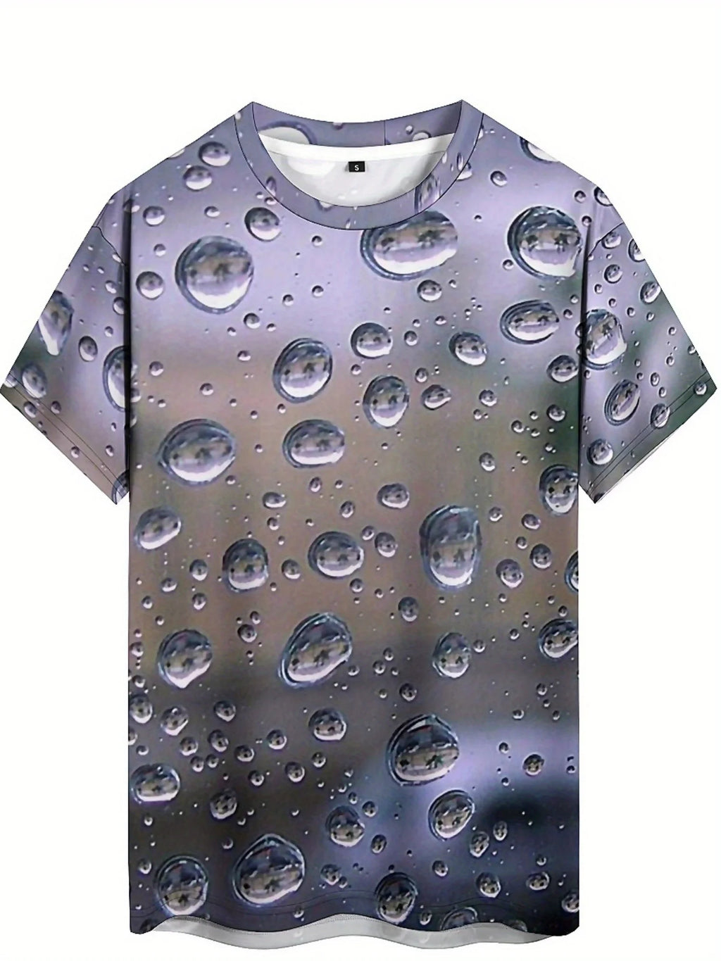 Men's 3D Print Water Drop Geometric Pattern T-Shirt - Hip Hop Streetwear Loose Fit, Soft Breathable Polyester