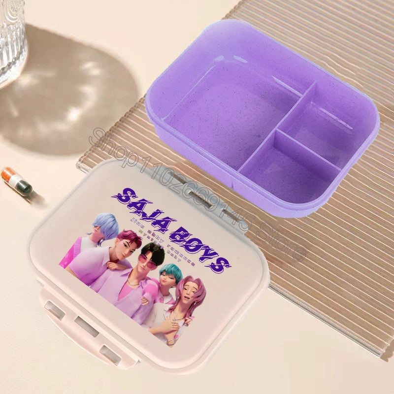 K Pop Demon Hunters Lunch Box Kawaii Cartoon Bento Lunch Box Kids Girls Large Capacity Food Storage Containers Birthday Gifts