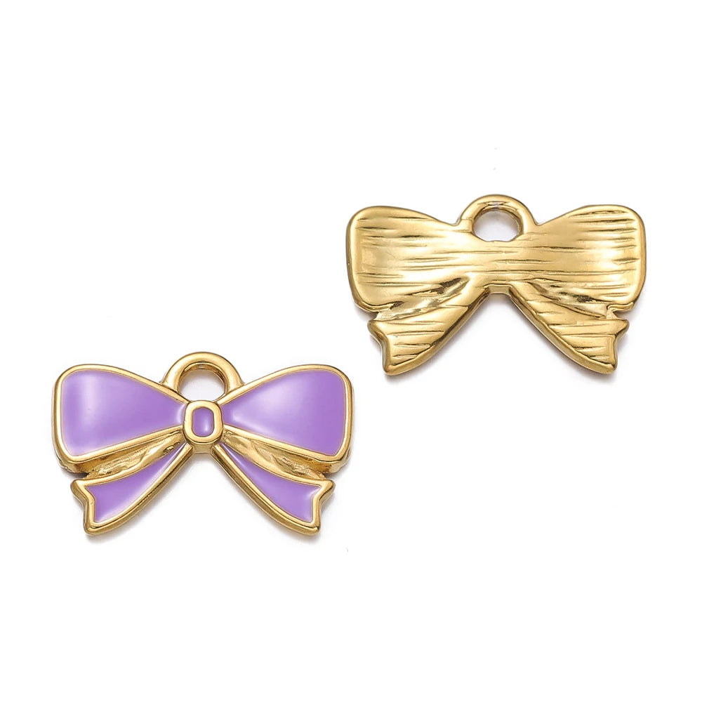 2Pcs/Pack Stainless Steel 5 Styles Butterfly Shape Pendants for Handmade DIY Women Man Hoop Earring Jewelry Making Supplies