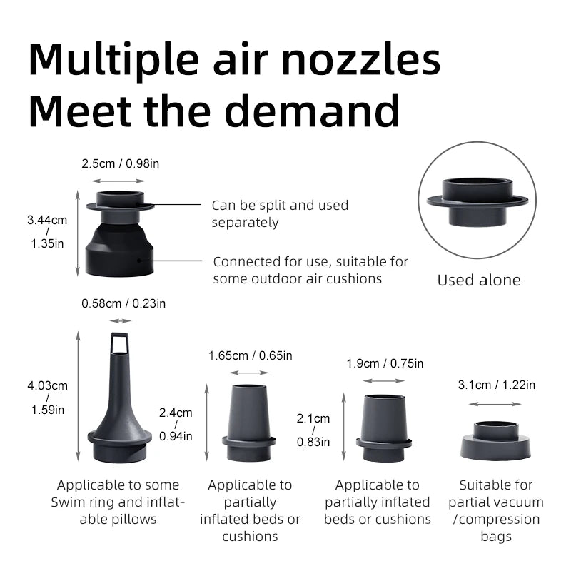 PACOONE Wireless Inflation Pump Portable Outdoor Mini Air Compressor Air Cushion Bed Swim ring Multi function Air Pump