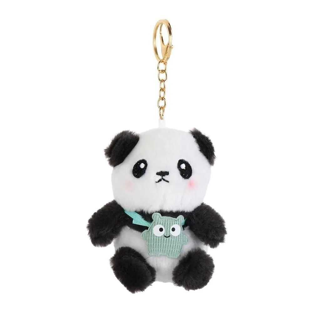 Trend Plush Cute Panda Keychain Doll Korean Style PP Cotton Car Key Ring Female