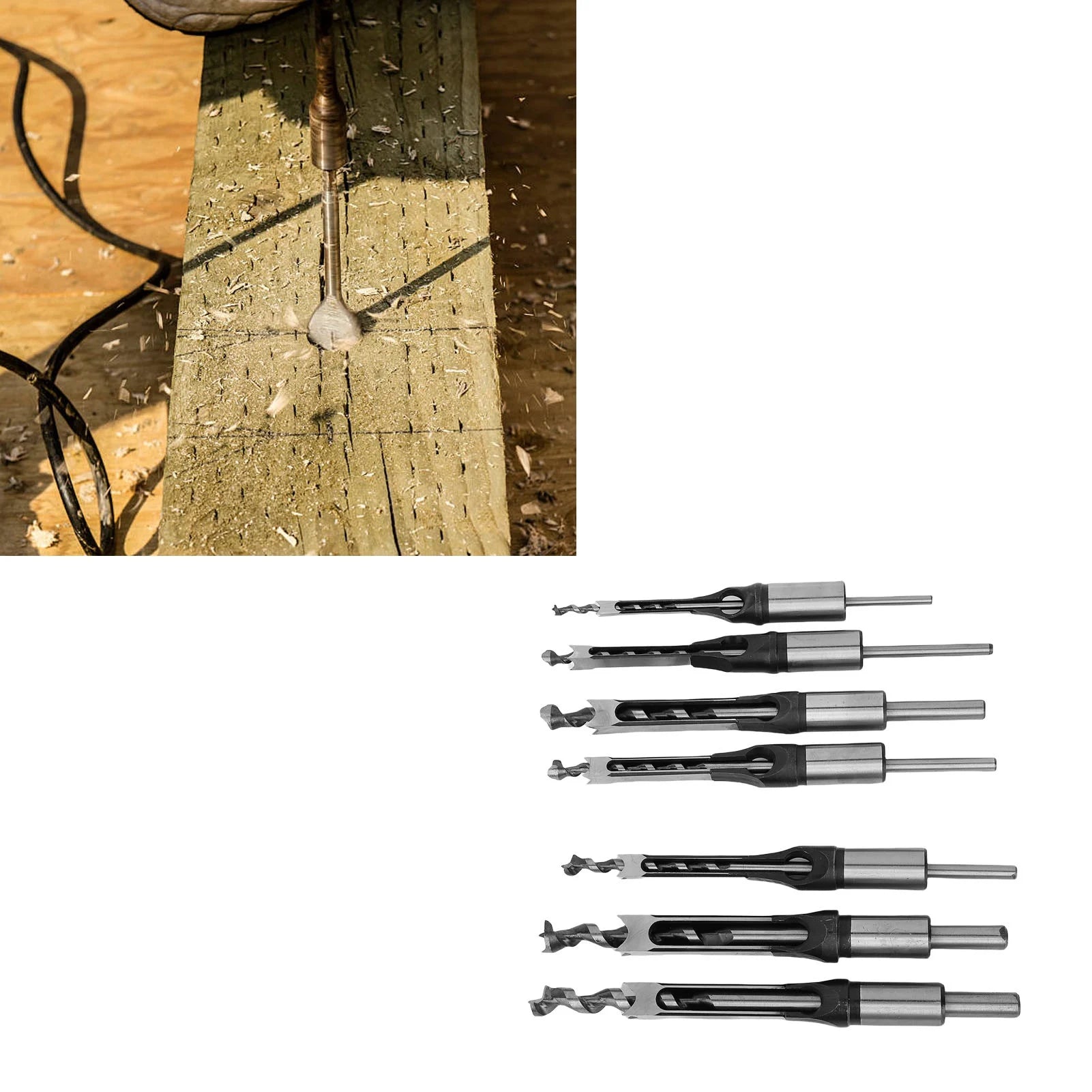 Hole Saw Bits Clean and Accurate 1/4 5/16 3/8 7/16 1/2 9/16 5/8 Inch  Hole Mortising Bit Set for Furniture Making