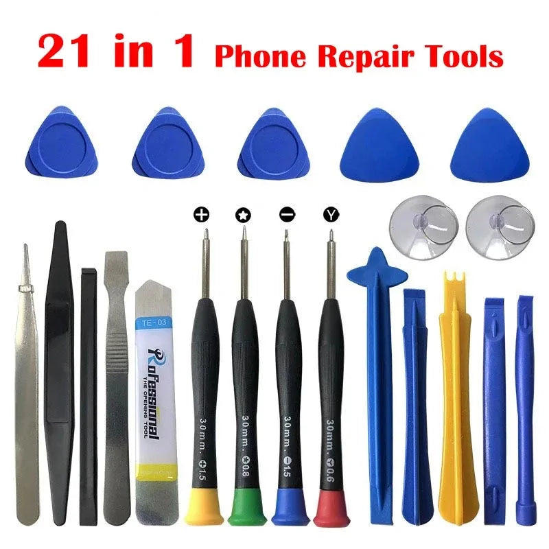 21 in 1 Mobile Phone Repair Tools Disassemble Repair Kit for iPhone Screwdriver Combination Skid Multi Function Disassembly Set