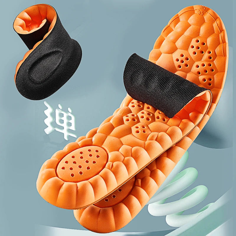1/2/4pairs Latex Sport Insoles Soft High Elasticity Shoe Pads Orthotic Breathable Shock Absorption Cushion Arch Support Insole