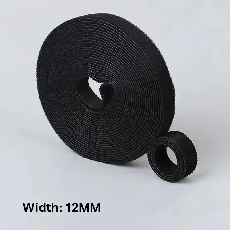 Wholesale 2/5M/Roll 12mm Width Cable Organizer USB Cable Winder Management nylon Free Cut Ties Mouse earphone Cord cable ties