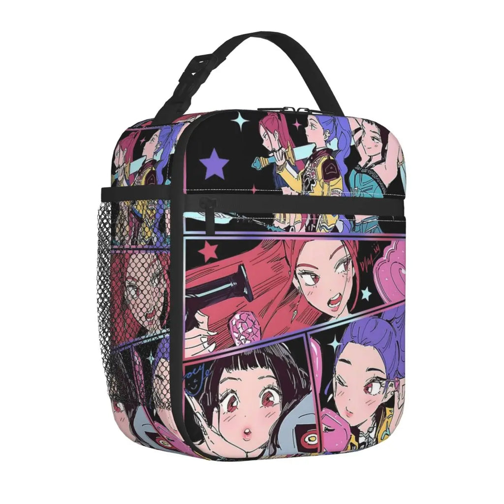 Group Girl Team Huntrix Kpop Demon Hunters Insulated Lunch Bags Lunch Container Cooler Bag Lunch Box Tote Office Bento Pouch