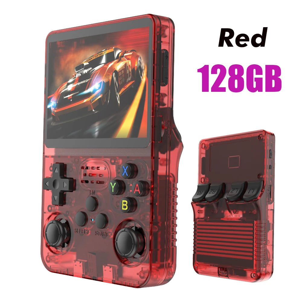 R36S Retro Video Handheld Game Console Linux System 3.5 in IPS Screen  3000mAH Battery 64G/128G TF Card Preinstalled Games