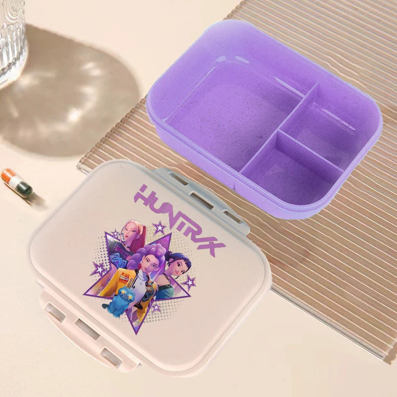 K Pop Demon Hunters Lunch Box Kawaii Cartoon Bento Lunch Box Kids Girls Large Capacity Food Storage Containers Birthday Gifts