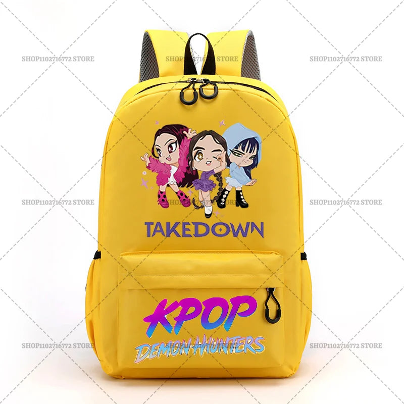 KPop Demon Hunters School Bag Student Large Capacity Laptop Backpack K-Pop DemonHunter Fans Gift Girls Knapsack Travel Backpacks