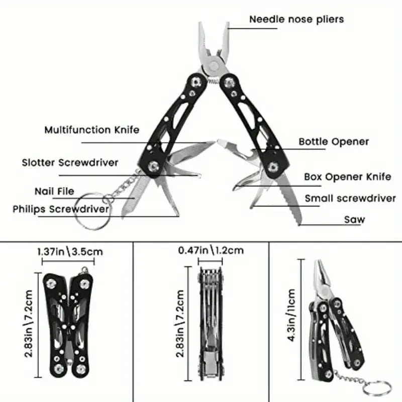 Outdoor Hunting Survival Rescue Tactical Multipurpose Repair Tool Folding Multi-tool Pocket Knife Pliers Mini Portable Fold