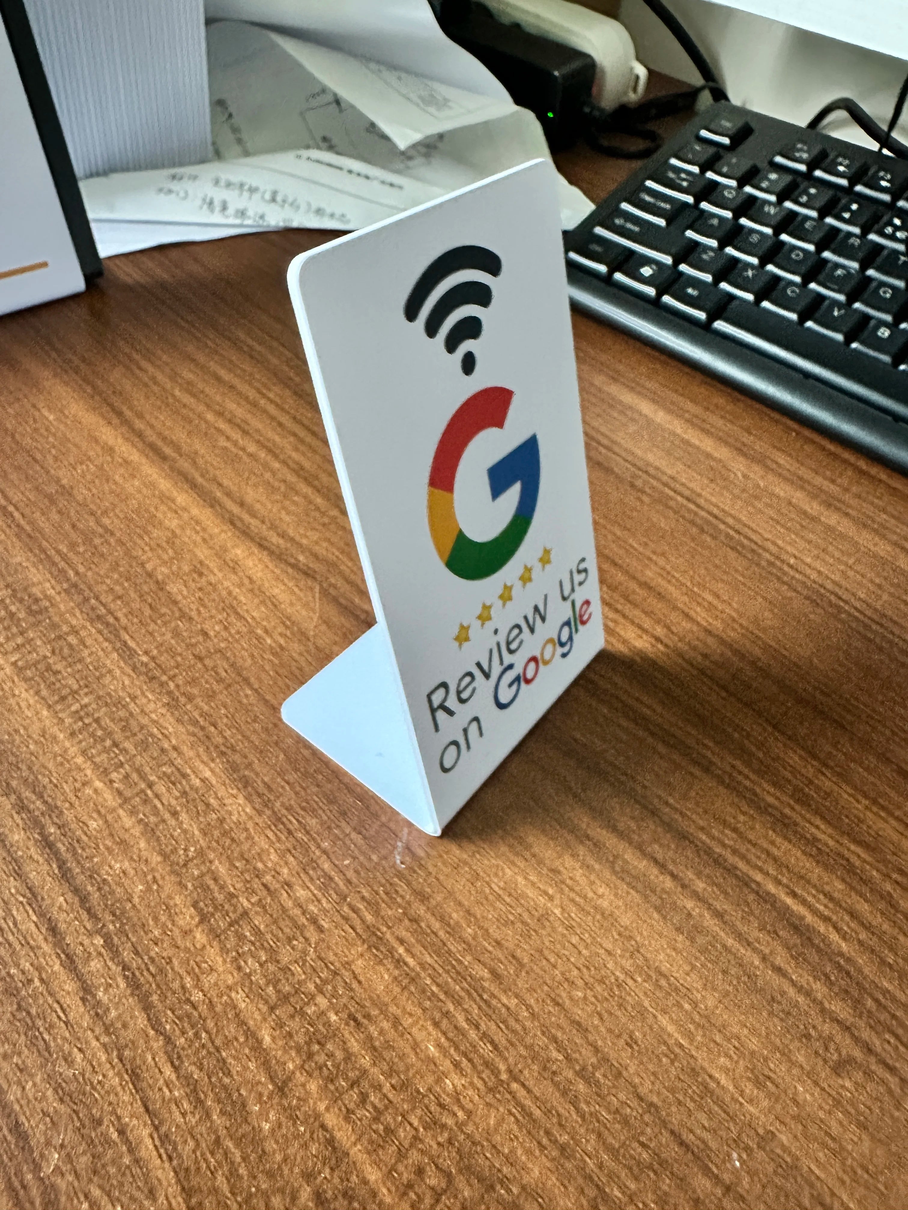 NFC 215 Programmable Google Review Acrylic Stickers Card NFC Station Table 13.56Mhz Waterproof NFC Stand Google Review Card