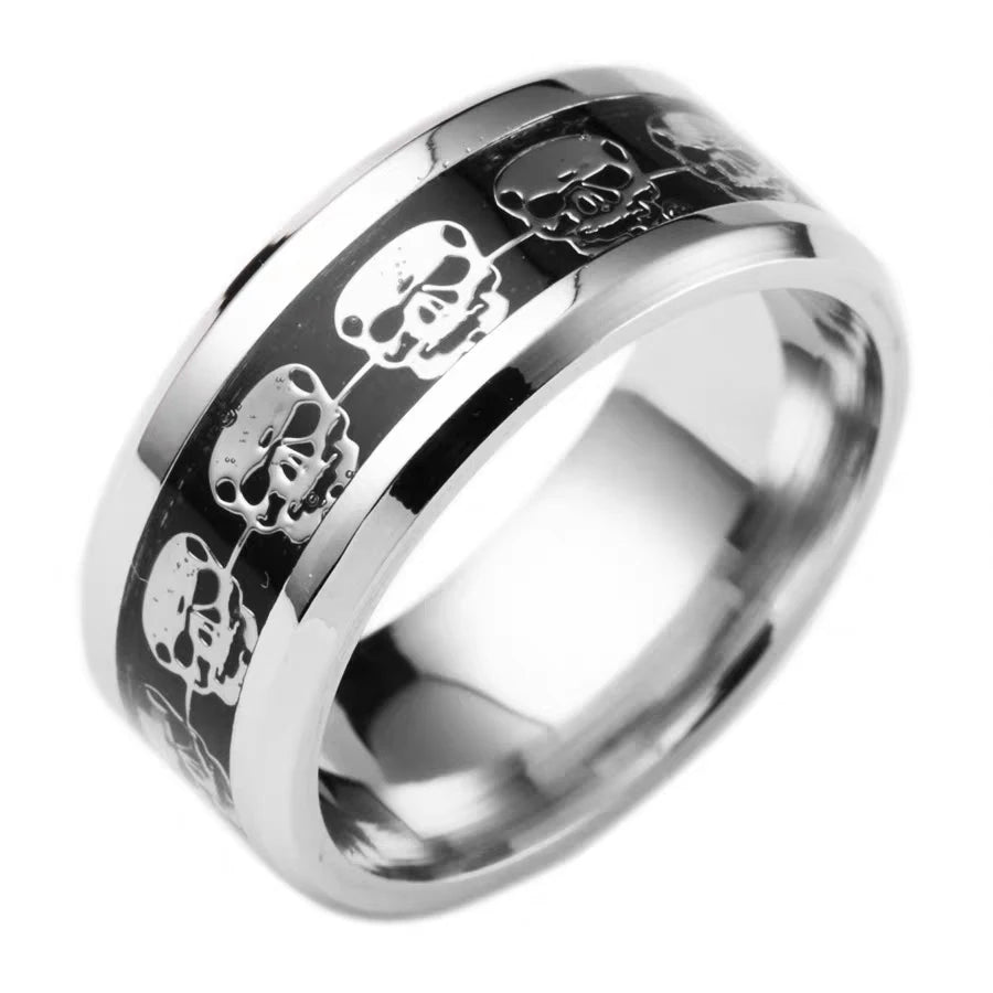 18/36pcs Wholesale Rings Style Punk Hiphop Domineering  Skull Head Ring Fashion Personality Men and Women Accessories Jewelry