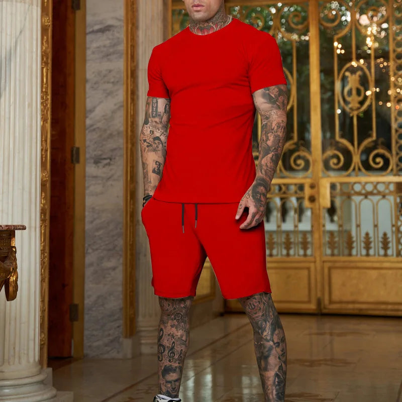 2024 Fun Bear Harajuku T-Shirt Men's Summer Loose Daily Couple Suit Outdoor Street Short Sleeve Shorts Two Piece Men Summer Suit