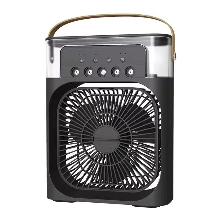 Summer Cooling Fan 3 In 1 Portable Desktop Humidifier USB Mini Air Conditioners Night Light Water Mist For Home, Office