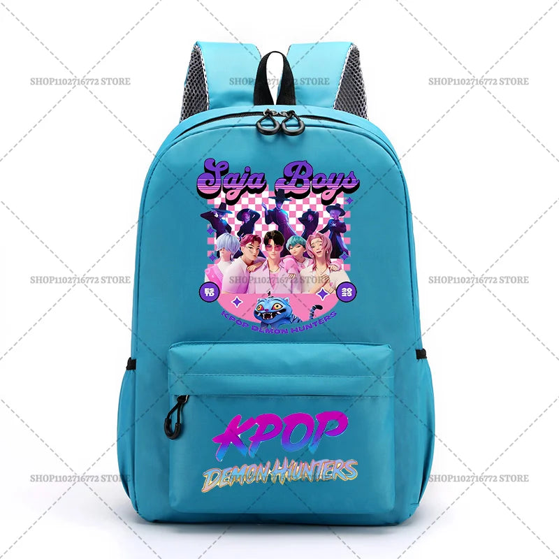 KPop Demon Hunters School Bag Student Large Capacity Laptop Backpack K-Pop DemonHunter Fans Gift Girls Knapsack Travel Backpacks