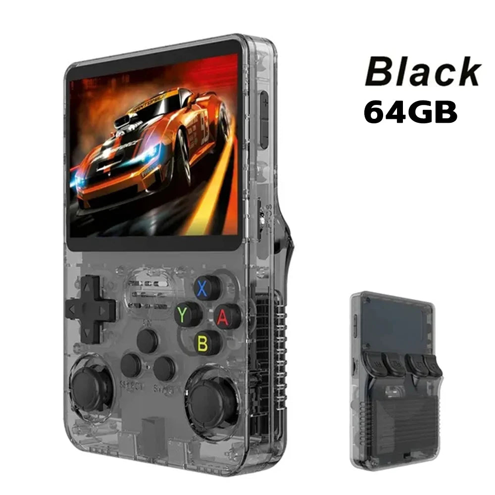 R36S Retro Video Handheld Game Console Linux System 3.5 in IPS Screen  3000mAH Battery 64G/128G TF Card Preinstalled Games