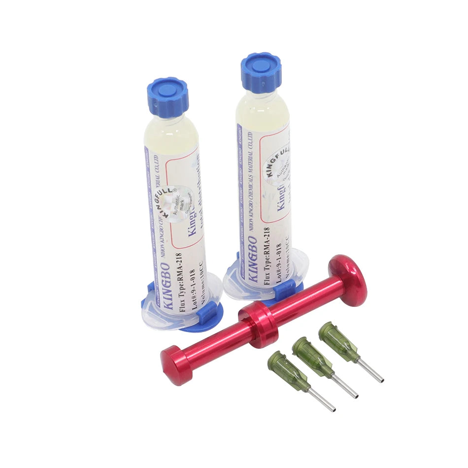 2pcs KINGBO RMA-218 10cc soldering flux No-cleaning soldering paste with needle