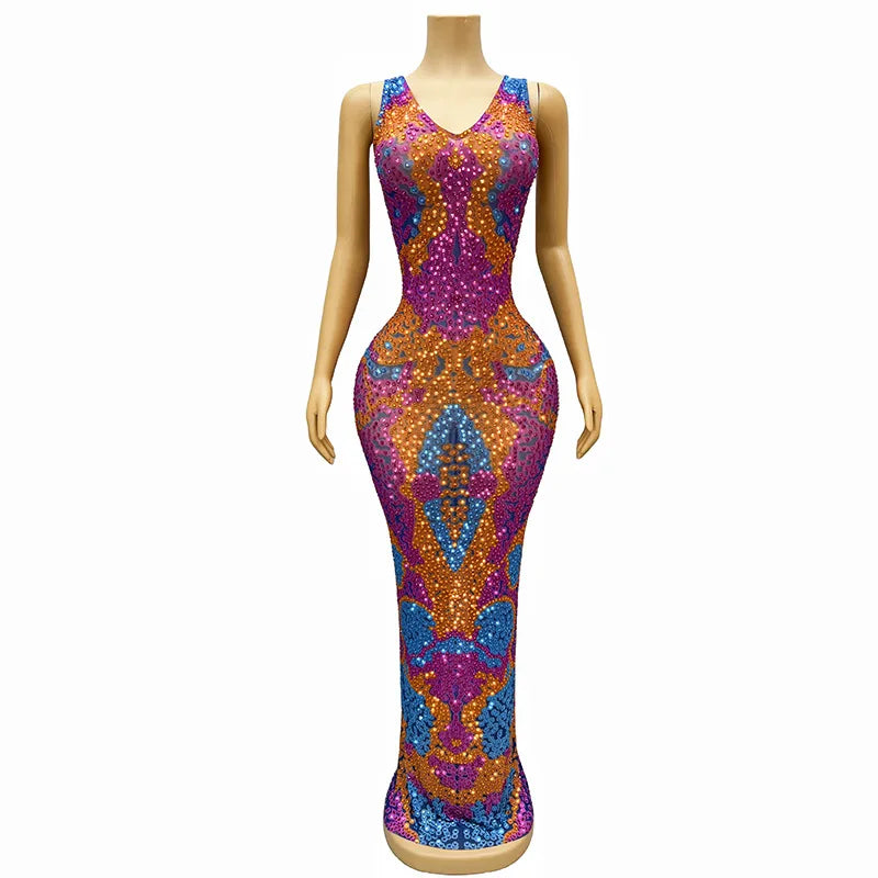 Diamond Party Photo Dress Workplace Company Annual Meeting Performance Talent Live Stream Nightclub Bar Dancing Holiday Vestidos