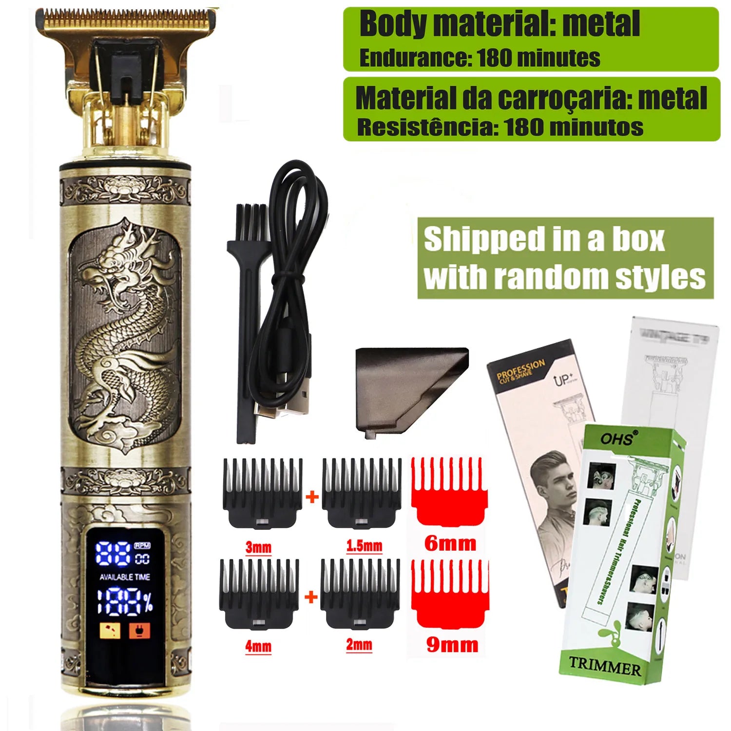 Vintage T9 Hair Clipper Beard Shaving Body Hair Trimmer Clippers Electric Men Haircut Machine 0mm Barber Shaver