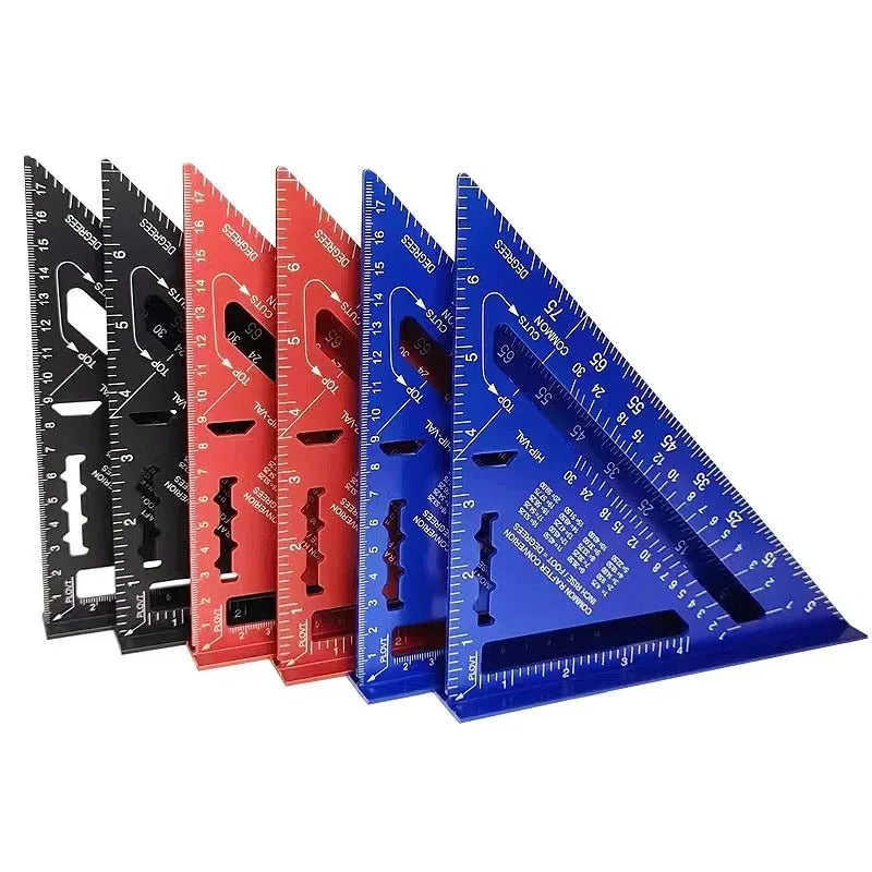 7 Inch Aluminum Alloy Speed Square, Dual Inch/Metric Angle Ruler for Woodworking & Carpentry