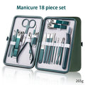 Professional 7-18 Piece Nail Care Kit Stainless Steel Manicure & Pedicure Set with Travel Case for On-the-Go Grooming