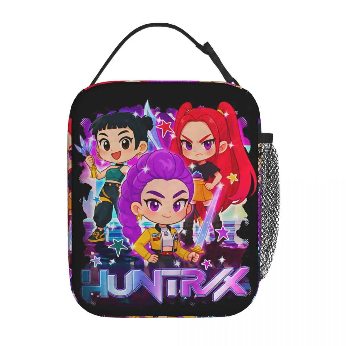 Kpop Demon Hunters Boys Team Retro Style 90s Insulated Lunch Bags Portable Meal Container Cooler Bag Tote Lunch Box Food Handbag