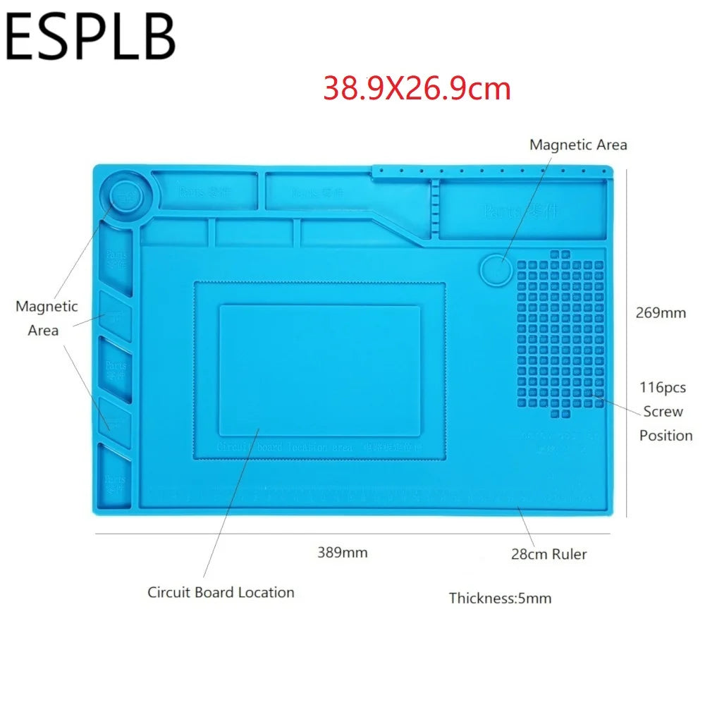 Silicone Soldering Mat Pad Desk Platform  for Welding Station Iron Phone PC  Repair Magnetic Heat Insulation No Lead S-160