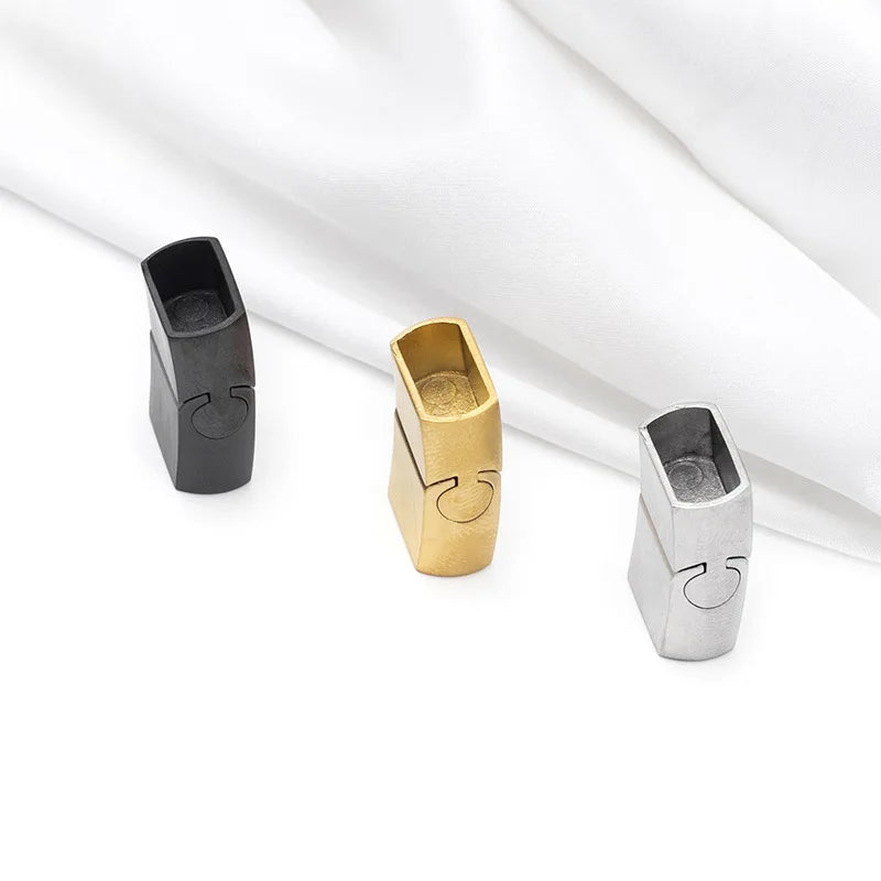 10Pcs 316L Stainless Steel Clasps Hole 12x6mm 12x4mm for Leather Bracelets Clasp Magnet DIY Bracelet Jewelry Making Accessories