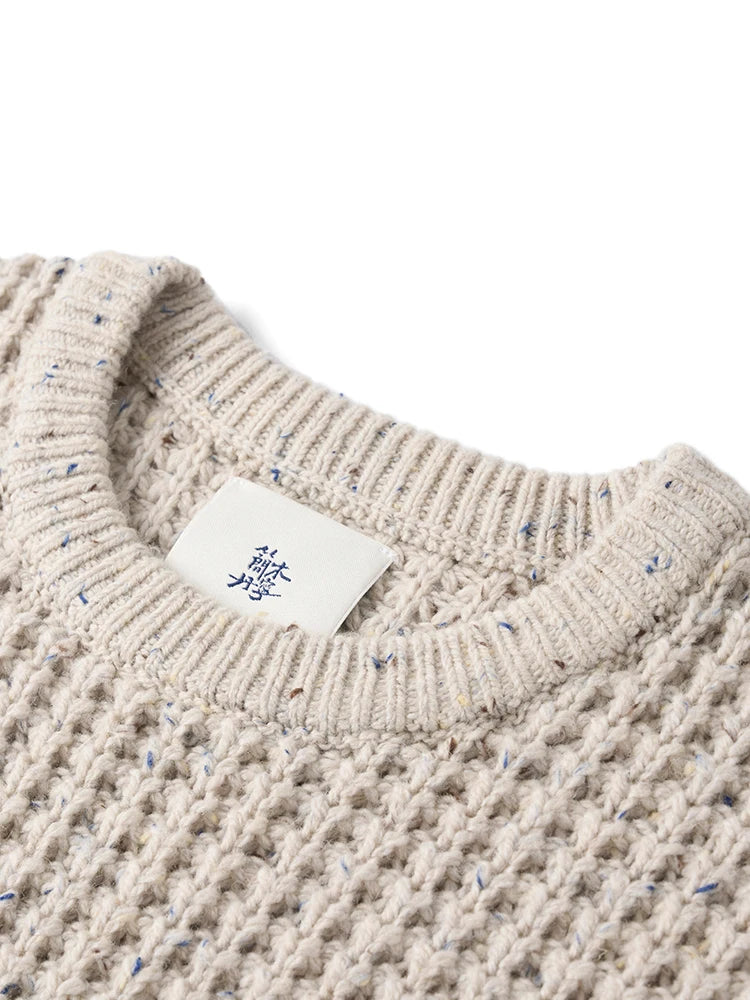 SIMWOOD High Standard 2025 Autumn Winter New Oversize Wool Blend Sweater Men Thick Warm Knitwear Vintage Pullovers