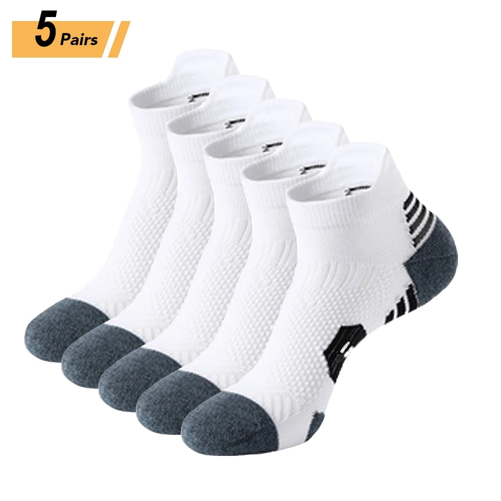 3Pair Professional Fitness Sports Socks Towel Bottom Non-Slip Running Socks Men Women Short Quick-Drying Basketball Training Sox
